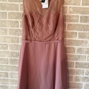 NWT Elegant Lace Overlay Mauve Dress